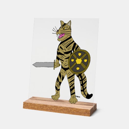 戦士の猫 アクリルサイン (傾斜)