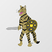 戦士の猫 ウィンドウサイン (シート)