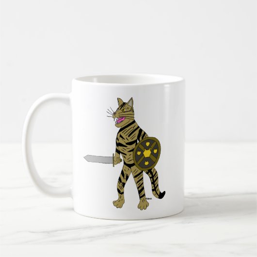 戦士の猫 コーヒーマグカップ (左)