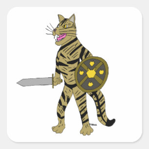 戦士の猫 スクエアシール