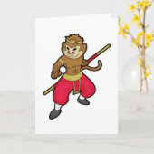 戦士の猿 スタッフと頭巾 カード (黄色い花)