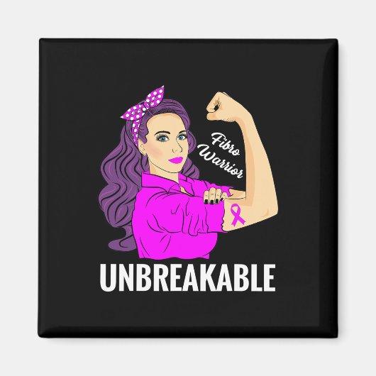 戦士の破れない線維筋痛認識度ティー マグネット (正面)