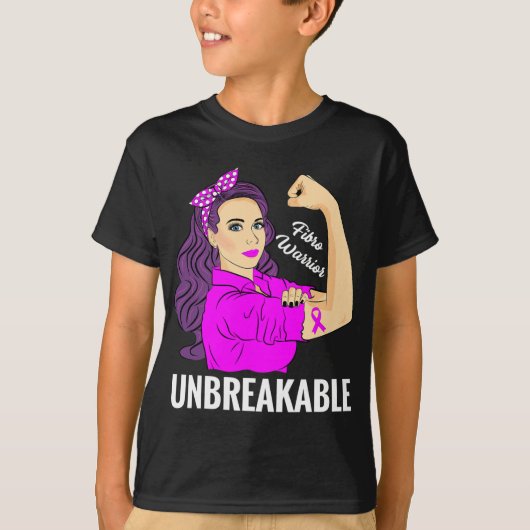 戦士の破れない線維筋痛認識度ティー Tシャツ (正面)