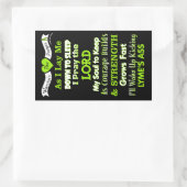 戦士の祈りの言葉...ライム 長方形シール (バッグ)