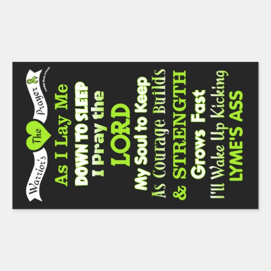 戦士の祈りの言葉...ライム 長方形シール (正面)