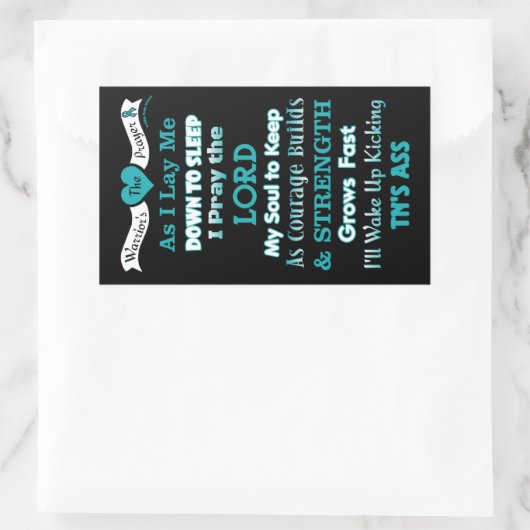 戦士の祈りの言葉...TN 長方形シール (バッグ)