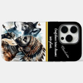 戦士の精神は狼と先住民の女性を結ぶ Case-Mate iPhoneケース (裏面 (横))