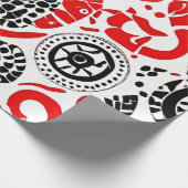 戦士の精神：赤、黒、白 ラッピングペーパー (角)