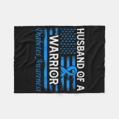 戦士の糖尿病の認識度 フリースブランケット (正面(横))