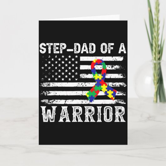戦士の継父 自閉症啓発 ママ パパ カード (正面)