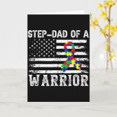 戦士の継父 自閉症啓発 ママ パパ カード (黄色い花)