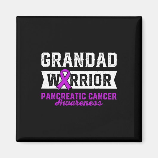 戦士の膵紫色のリボンの支柱の祖父 マグネット (正面)