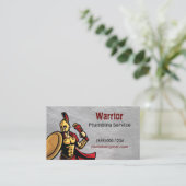 戦士の請負業者の給排水衛生設備配管サービスクロームデザイン 名刺 (スタンド正面)