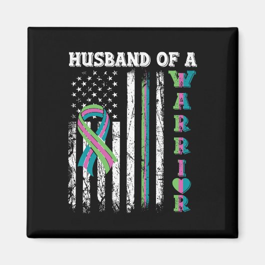 戦士の転移性乳がん米国国旗の マグネット (正面)