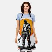 戦士の野蛮な中世ファンオールオーバープリントエプロン エプロン (着用した状態)