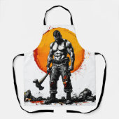 戦士の野蛮な中世ファンオールオーバープリントエプロン エプロン (正面)