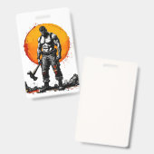 戦士の野蛮な中世ファンタジーのハンマーバッジ バッジ (表裏)