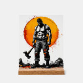 戦士の野蛮な中世ファンタジーの謙虚さ アクリルサイン (正面)