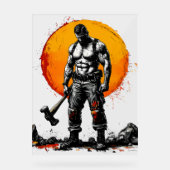 戦士の野蛮な中世ファンタジーの謙虚さ アクリルサイン (正面)