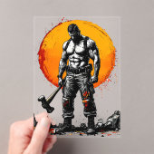 戦士の野蛮な中世ファンタジーの謙虚さ アクリル招待状 (インサイチュ (ポータブル))