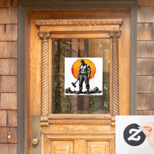 戦士の野蛮な中世ファンタジーの謙虚さ ウィンドウサイン (ホームデコレーション)