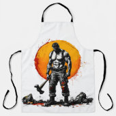 戦士の野蛮な中世ファンタジーの謙虚さ エプロン (正面)