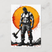 戦士の野蛮な中世ファンタジーの謙虚さ エンクロージャーカード (正面)