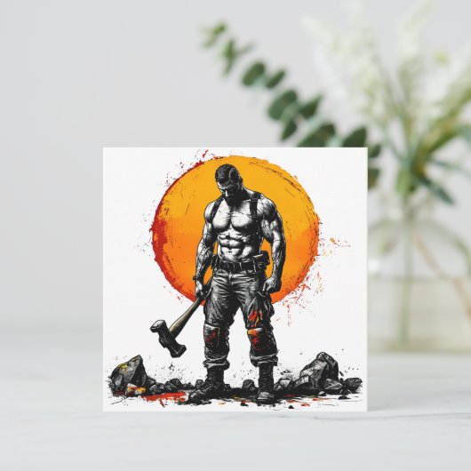 戦士の野蛮な中世ファンタジーの謙虚さ カード (スタンド正面)