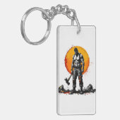 戦士の野蛮な中世ファンタジーの謙虚さ キーホルダー (正面左)