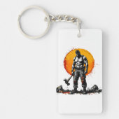 戦士の野蛮な中世ファンタジーの謙虚さ キーホルダー (正面)