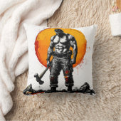 戦士の野蛮な中世ファンタジーの謙虚さ クッション (ブランケット)