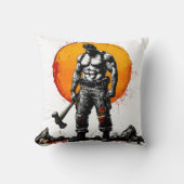 戦士の野蛮な中世ファンタジーの謙虚さ クッション (正面)