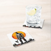 戦士の野蛮な中世ファンタジーの謙虚さ スクエアペーパーコースター (インサイチュ)