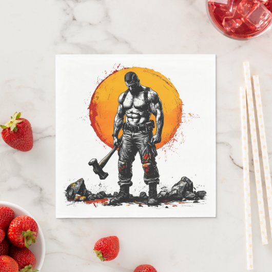 戦士の野蛮な中世ファンタジーの謙虚さ スタンダードランチョンナプキン (インサイチュ)