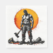 戦士の野蛮な中世ファンタジーの謙虚さ スタンダードランチョンナプキン (正面)