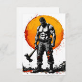 戦士の野蛮な中世ファンタジーの謙虚さ セーブザデート (正面/裏面)