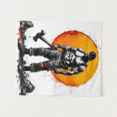 戦士の野蛮な中世ファンタジーの謙虚さ タペストリー (正面(横))