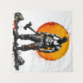 戦士の野蛮な中世ファンタジーの謙虚さ タペストリー (正面(横))