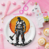 戦士の野蛮な中世ファンタジーの謙虚さ ペーパープレート (パーティー)