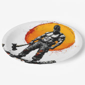 戦士の野蛮な中世ファンタジーの謙虚さ ペーパープレート (アングル)