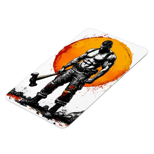 戦士の野蛮な中世ファンタジーの謙虚さ マグネット (左側)