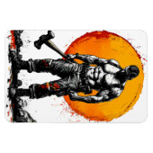 戦士の野蛮な中世ファンタジーの謙虚さ マグネット (横)