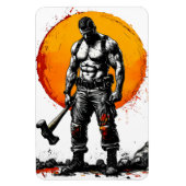 戦士の野蛮な中世ファンタジーの謙虚さ マグネット (縦)