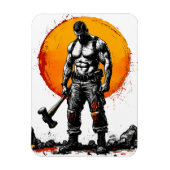 戦士の野蛮な中世ファンタジーの謙虚さ マグネット (縦)