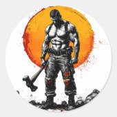 戦士の野蛮な中世ファンタジーの謙虚さ ラウンドシール (正面)