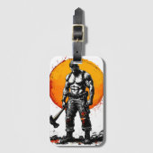 戦士の野蛮な中世ファンタジーの謙虚さ ラゲッジタグ (正面縦)