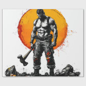 戦士の野蛮な中世ファンタジーの謙虚さ ラッピングペーパー (フラット)