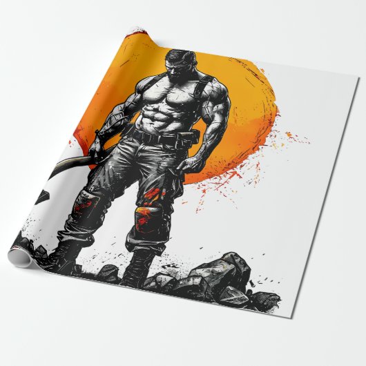 戦士の野蛮な中世ファンタジーの謙虚さ ラッピングペーパー (アンロールド)