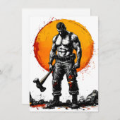 戦士の野蛮な中世ファンタジーの謙虚さ 招待状 (正面/裏面)