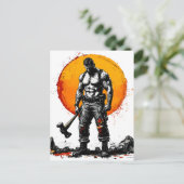 戦士の野蛮な中世ファンタジーの謙虚さ 案内ポストカード (スタンド正面)